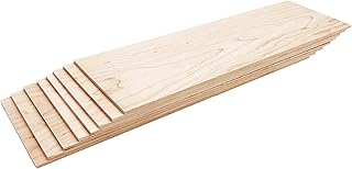 Barrington Hardwoods' 1/8" Thin Sawn Maple Hardwood for CNC, Crafts, Hobbies, and Woodworking (8, 1/8" x 4.5" x 12")
