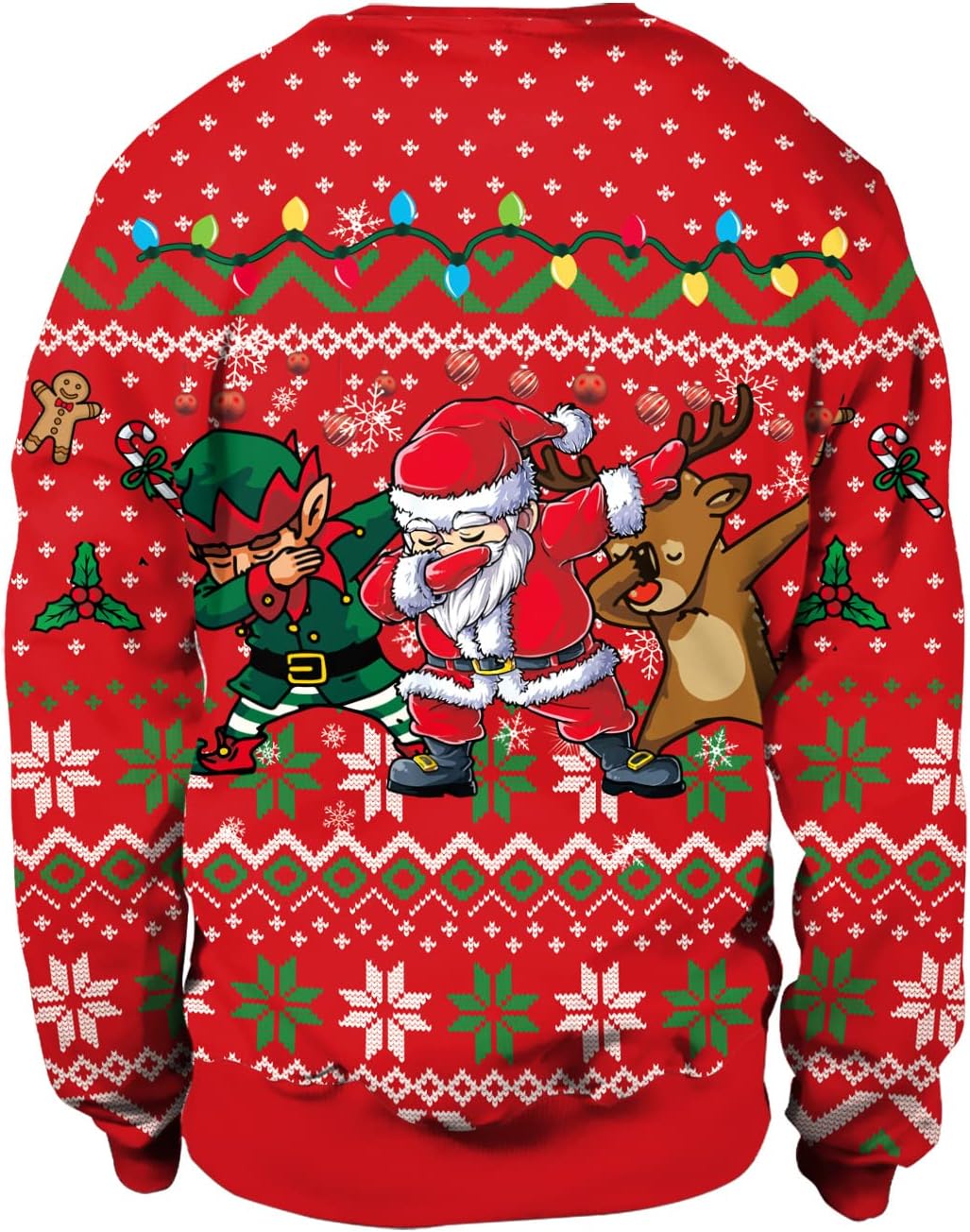 GTETKDE Unisex Ugly Christmas Sweatshirts 3D Printed Funny Graphic Long Sleeve T-Shirt Crewneck Sweatshirts FunnySantaM