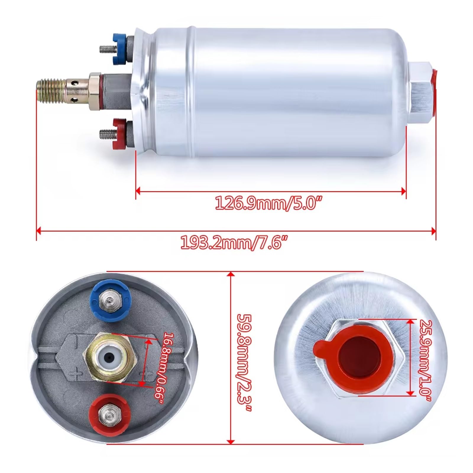 Pompa Benzina Benzina Pompa Carburante 044 OEM: 0580 254 044 Poulor 300lph Fornita Con Confezione Bianca LZ-FPB044 Pompe Carburante Moto