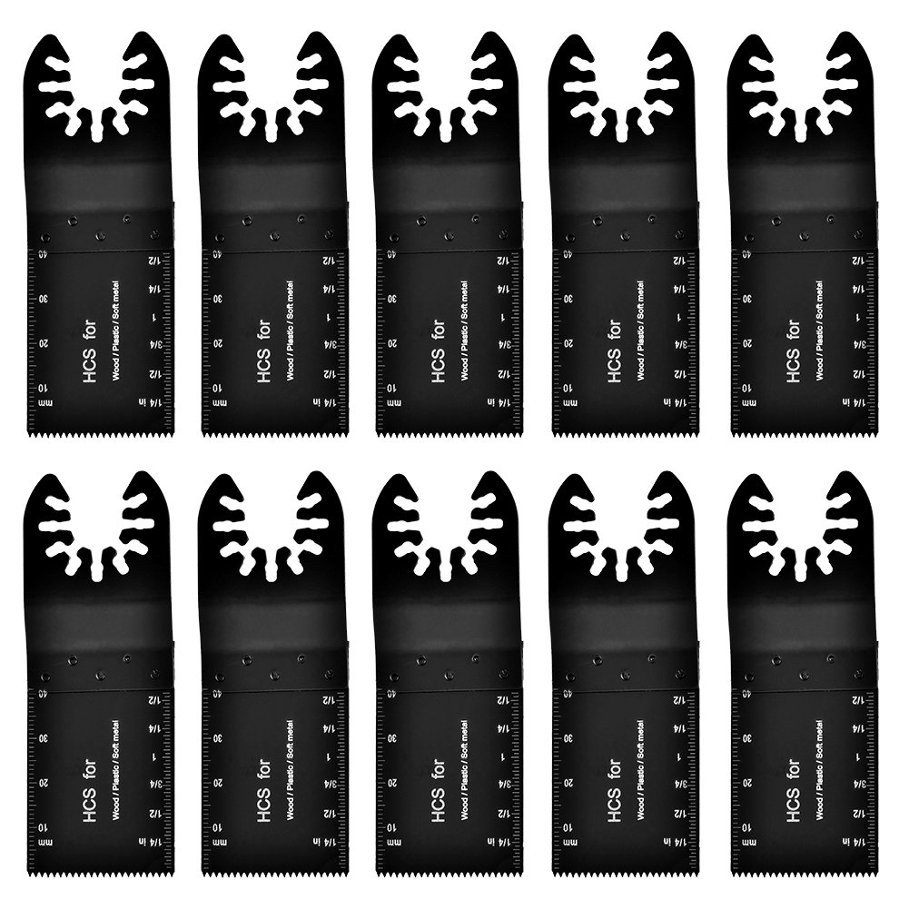 10pcs 32mm Bi Metal/Wood Oscillating Tool Accessories Blades Universal Oscillating Multitool Quick Release Saw Blades Set Compatible with Most of Oscillating Tool