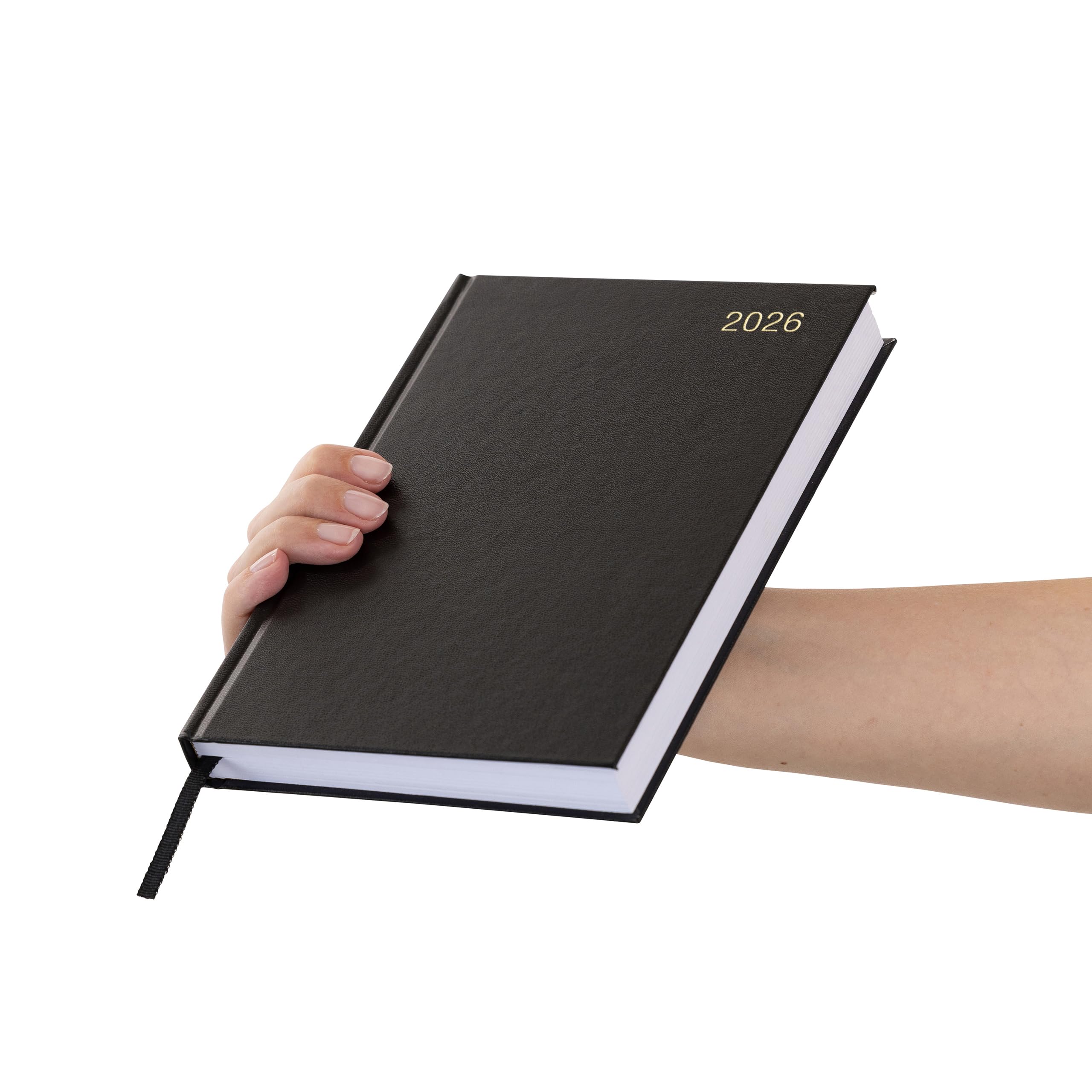 evelay 2026 Diary A4 A5 Day to Page Hardback Full Year Planner Organiser Journal (A5 Page a Day, Black) - Image 2
