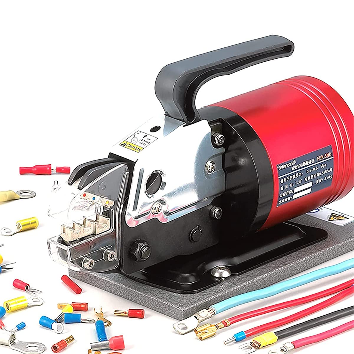 FHRKA Pneumatic Wire Terminal Crimping Machine,1.3T 0.5-0.8MPa Air Powered Crimping Tool,for Various Terminals