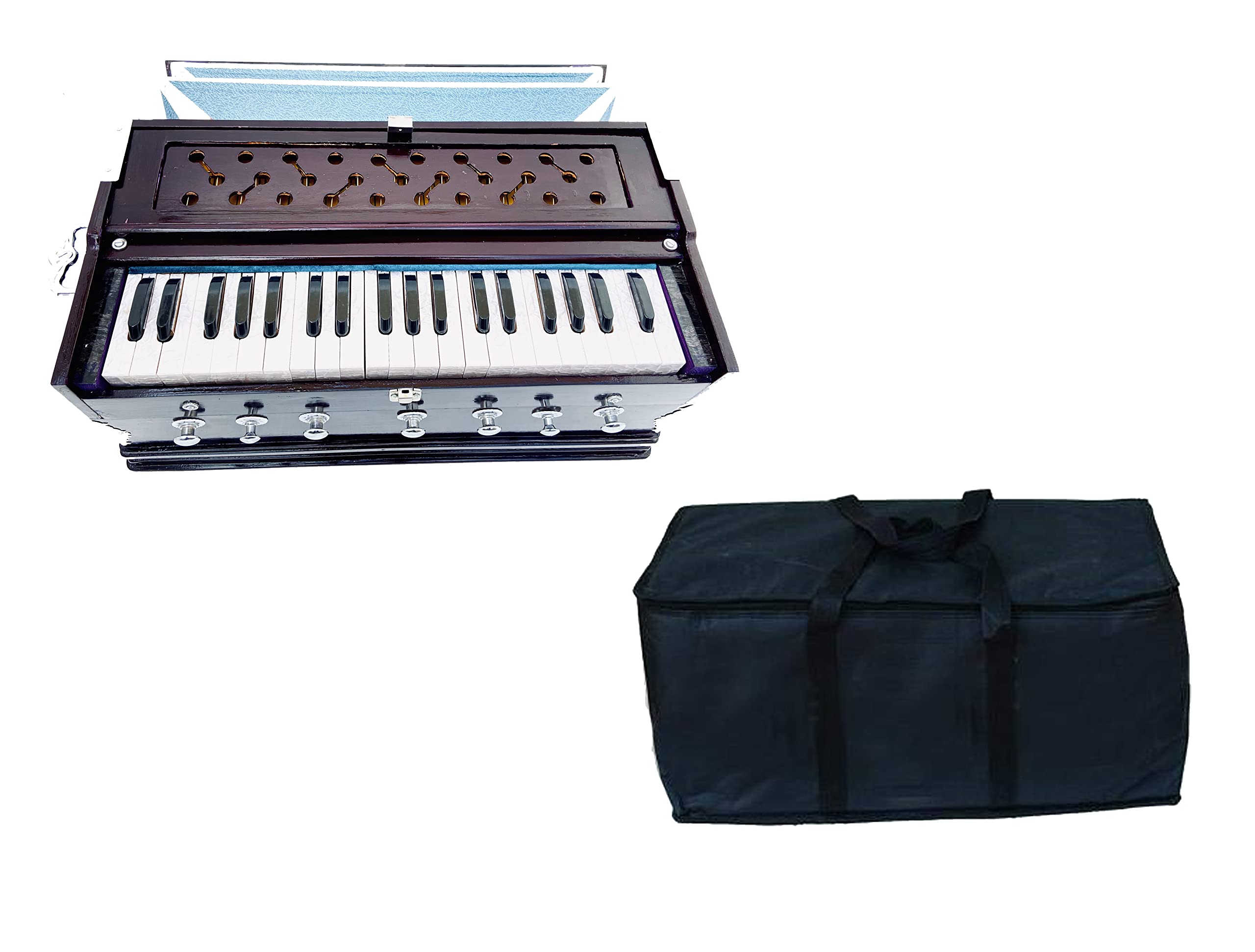 KHALSA MUSICALHarmonium with 39 Keys, 7 Stoppers and Double Bellow with two Reeds (1 Bass and 1 Male) BAG-image-21