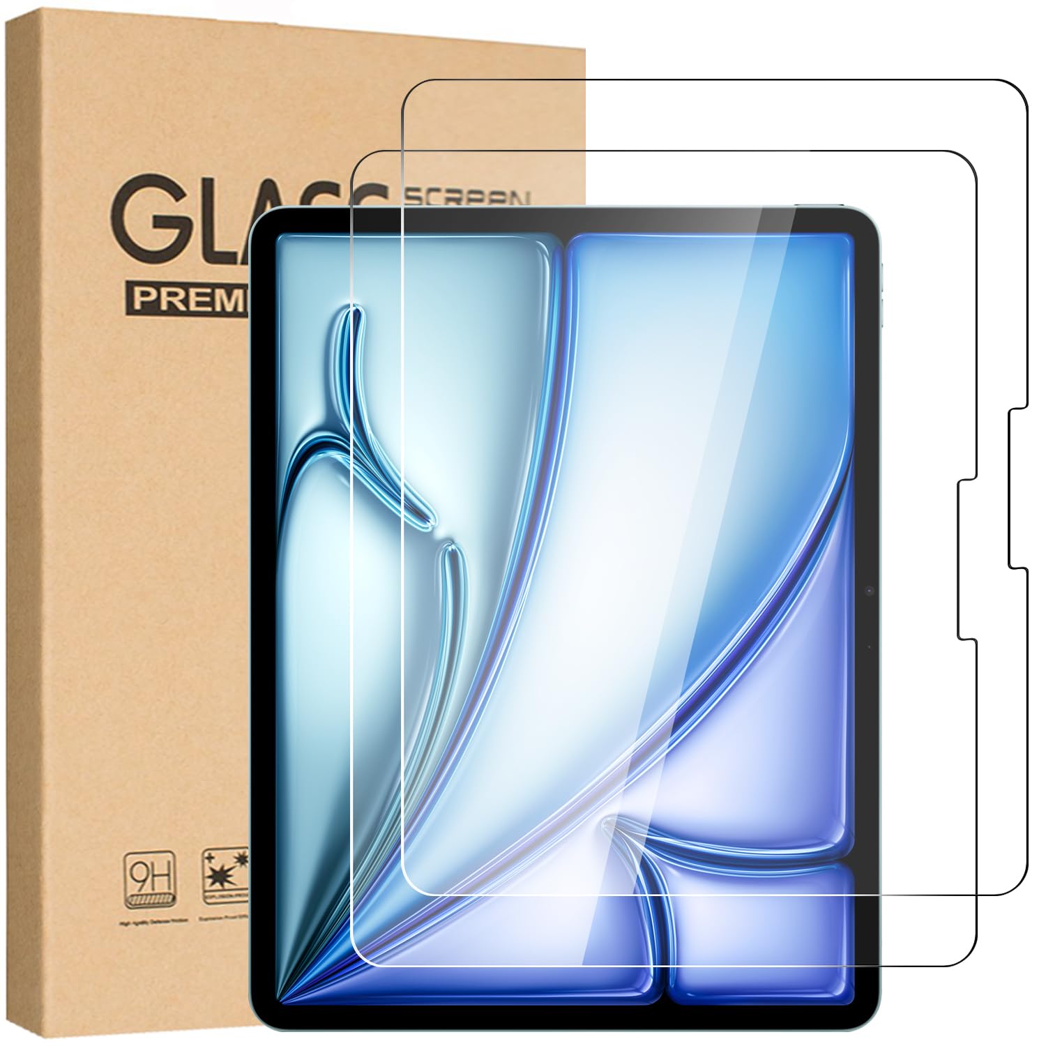 T TerselyScreen Protector for iPad Air 13-Inch M3 2025/M2 2024, Ultra Sensitive/High Definition/Tempered Glass Screen Protector for iPad Air 13",Face ID Compatible 2-Pack