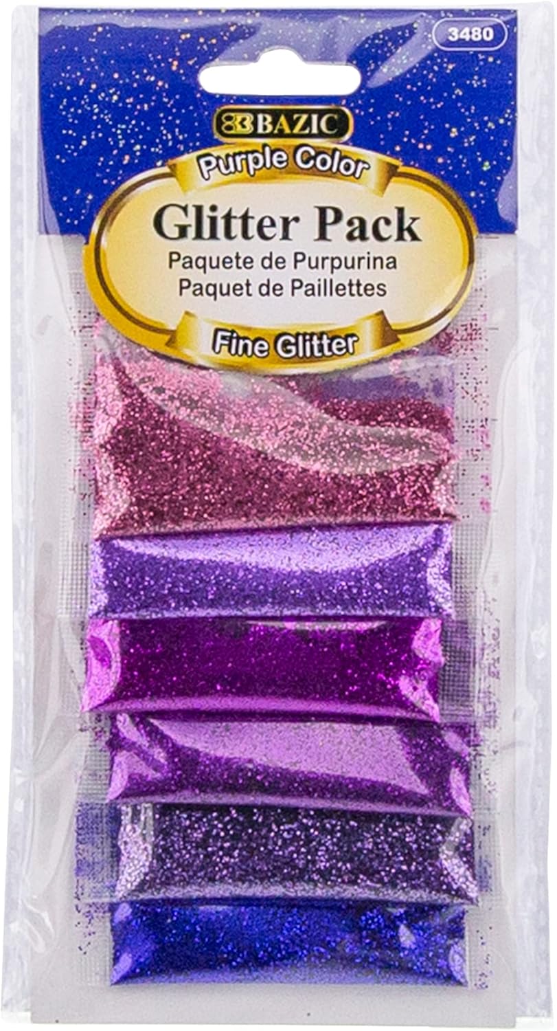 BAZIC Glitter Shaker 6 Primary Color, Sparkling Powder for Kids Slime Paints Crafts Nail Art Polish Skin Halloween Party (12g/Pack), 1-Pack : Everything Else
