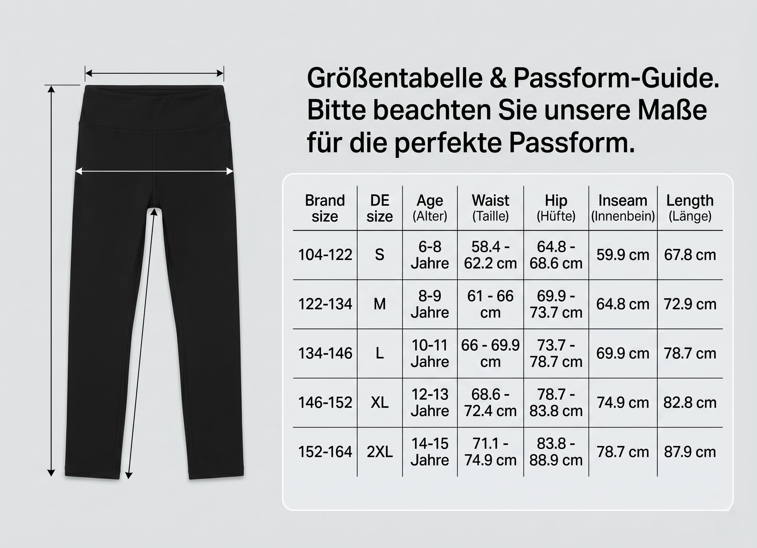 Lot de 1/2/3 leggings de sport pour fille - Noir - 9/10 - Avec poches - Pour le quotidien et les sports scolaires