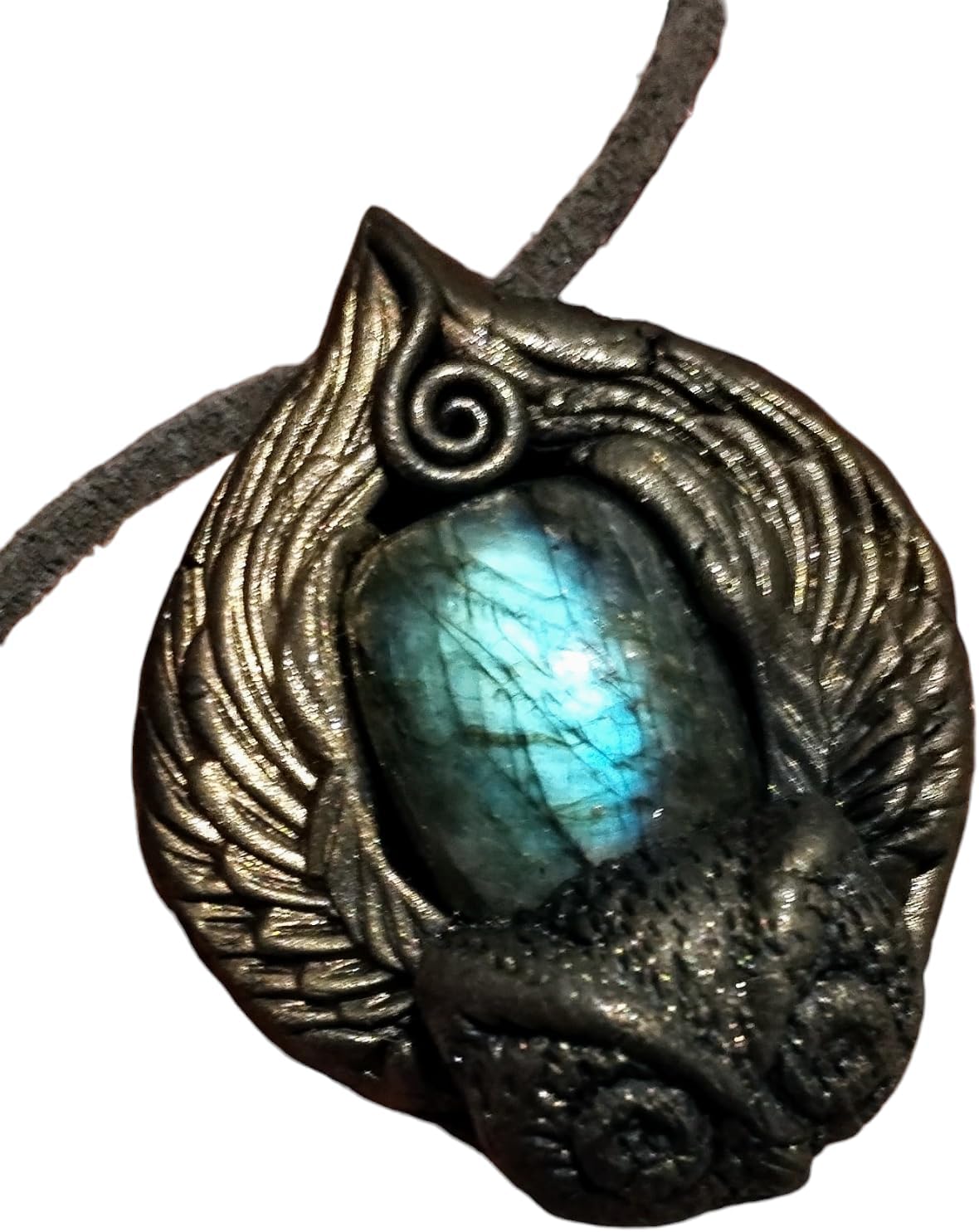 | Crystal Owl Spirit Animal Necklace | Shamanic Totem Pendant | Wisdom Spiritual Symbol Jewelry | Art Gift Figurine Statue