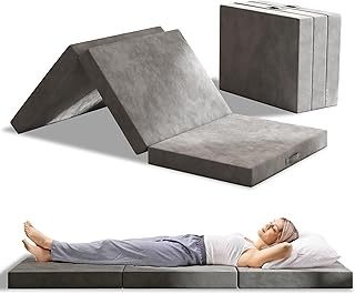 MOLPHIT Folding Mattress Single, 15CM Trifold Foldable Mattresses Single Bed, Guest Mattress Memory Foam with Washable Cover, Floor Mattresses for Travel, Camping, Guest Bed, Studio, Dorm