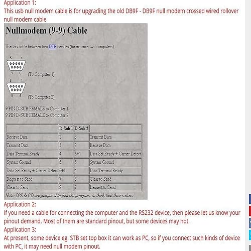 Miniatura 3 de Cable serie USB con cable cruzado FTDI ft232r USB RS232 a DB9 Adaptador hembra Cable de módem nulo Cable de TV de control de PC (pin estándar)