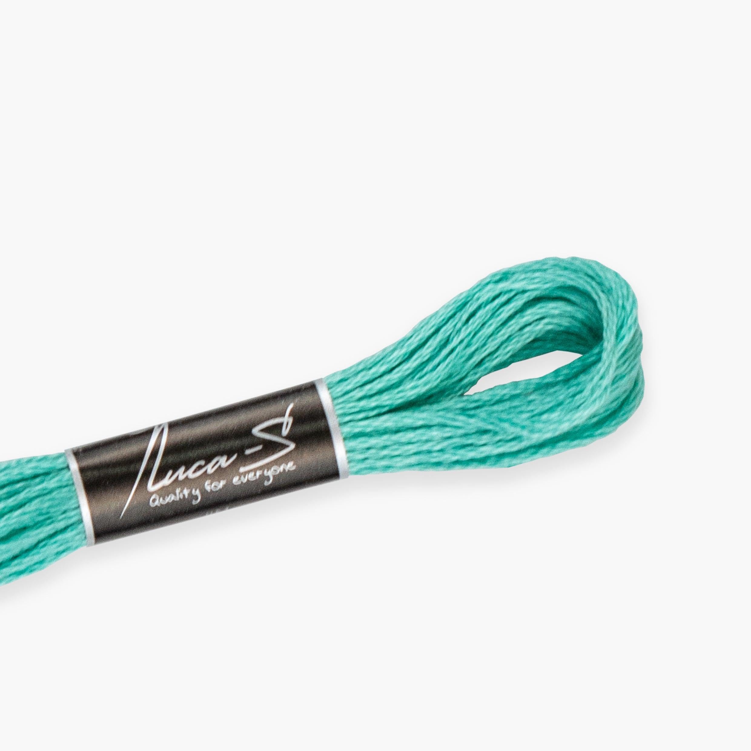12 Pack of Premium Embroidery Thread Luca-S, 100% Giza Cotton, Oeko TEX Certified Stranded Cotton - 212 / DMC 959 / Anchor 186 — image 1