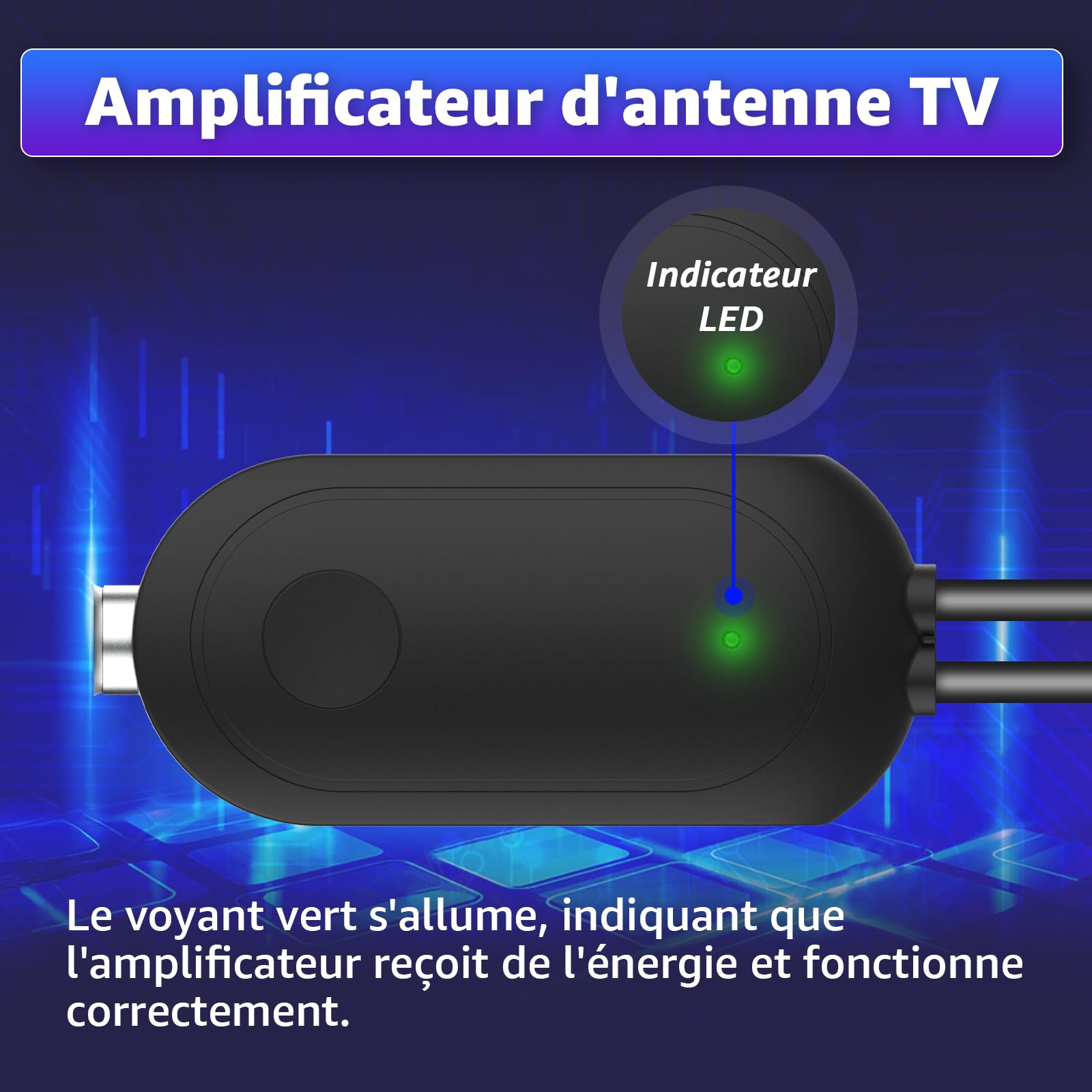 Amplificateur de Signal TV Booster TNT HD 4K avec Filtre 4G Intérieur Extérieur