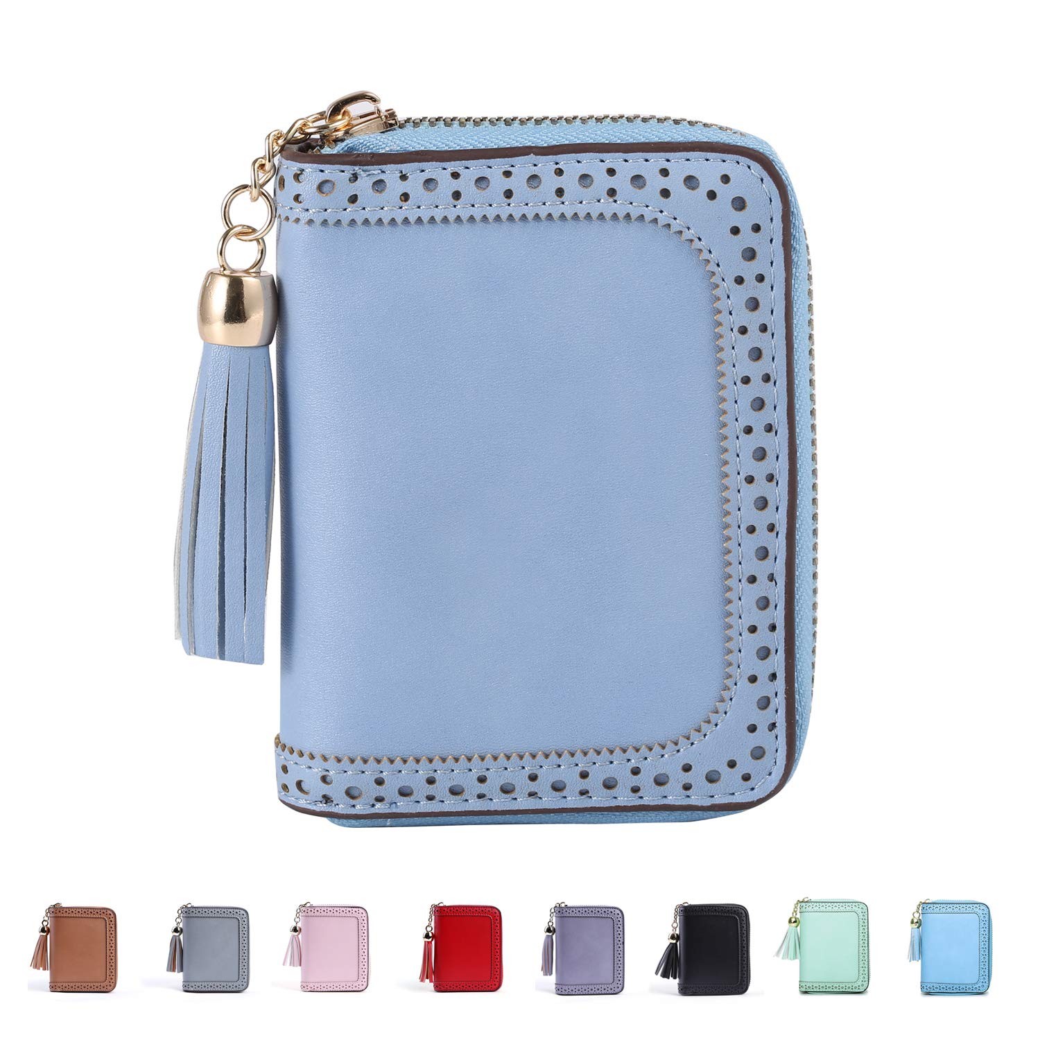 RFID Slim Metal Credit Card Holder Wallet for Ladies and Men,Credit Card Caes for Against Electronic Pickpockets & Identity Theft., ②Blue,