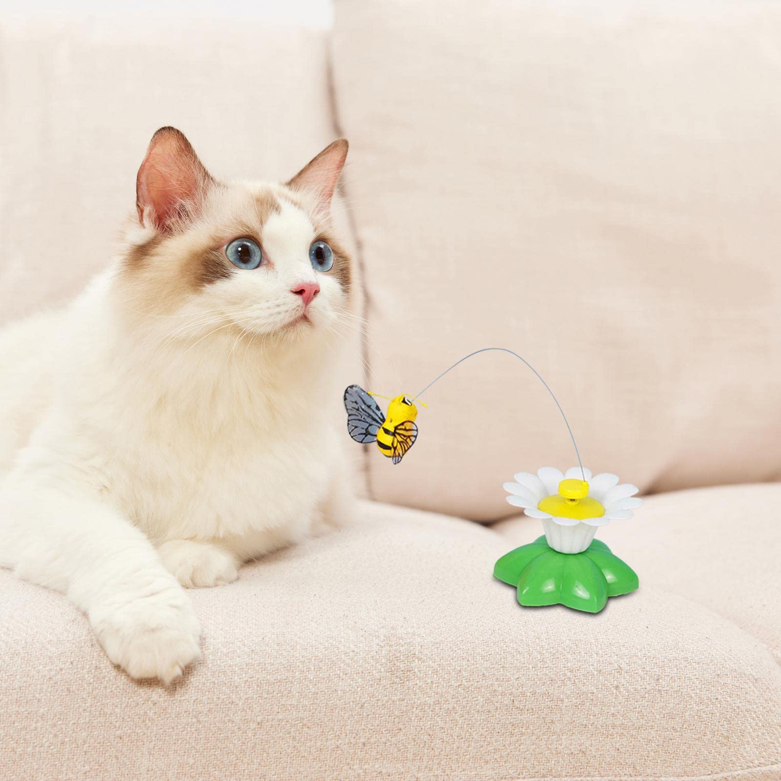 4X Giocattoli Interattivi per Gatti, Accessori Rotanti Acchiappa Teaser per Divertirsi con Il Cane da Gioco