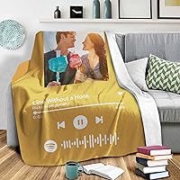 Vista 10 de Manta personalizada con escaneo de imágenes, código de Spotify, foto negra, manta de forro polar personalizada, manta suave, diseño de tu propia