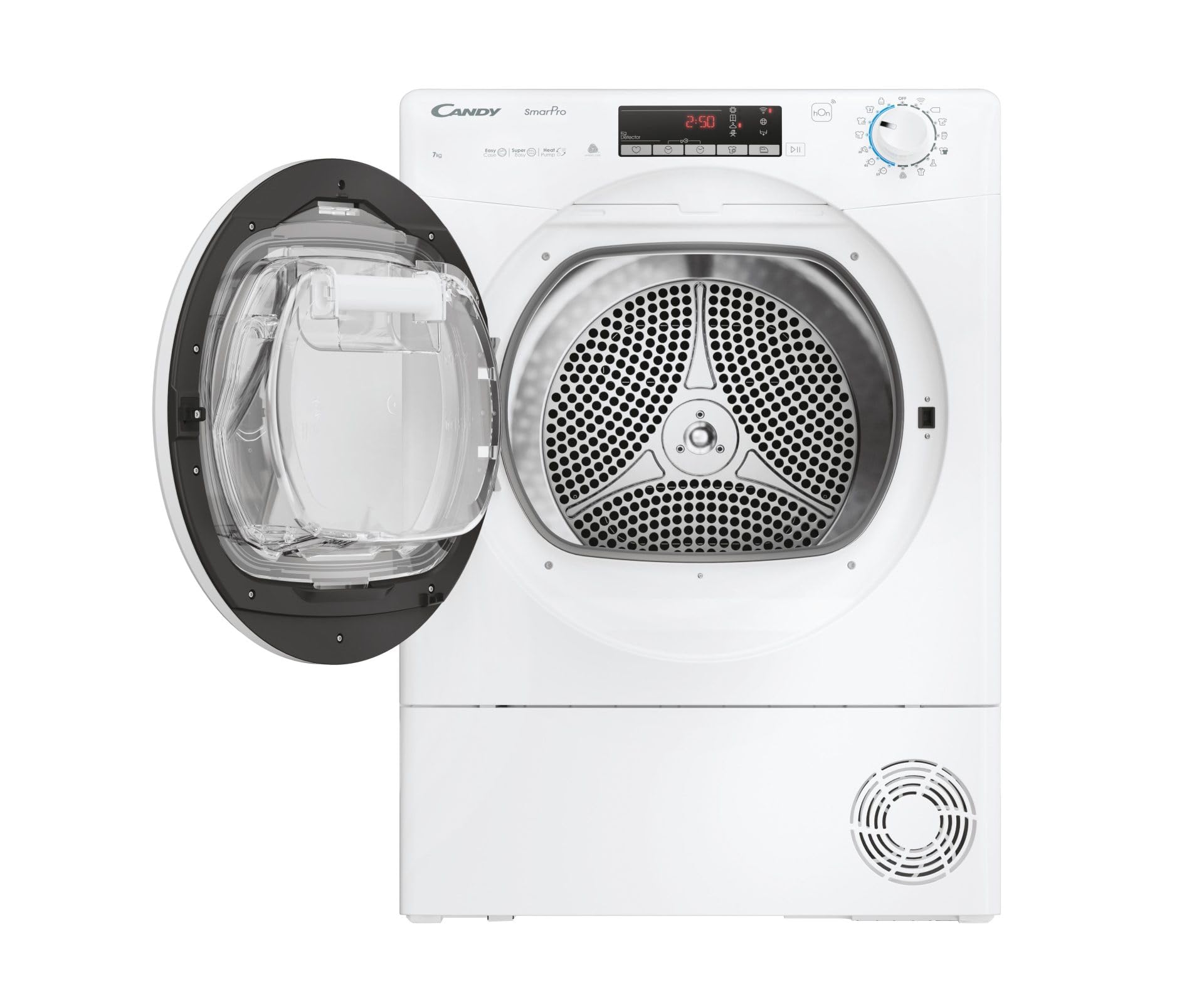 Candy Woolmark CRO4 H7A2TE-S - Secadora Slim de 7 kg con bomba de calor Wi-Fi HON Clase E, 48 cm