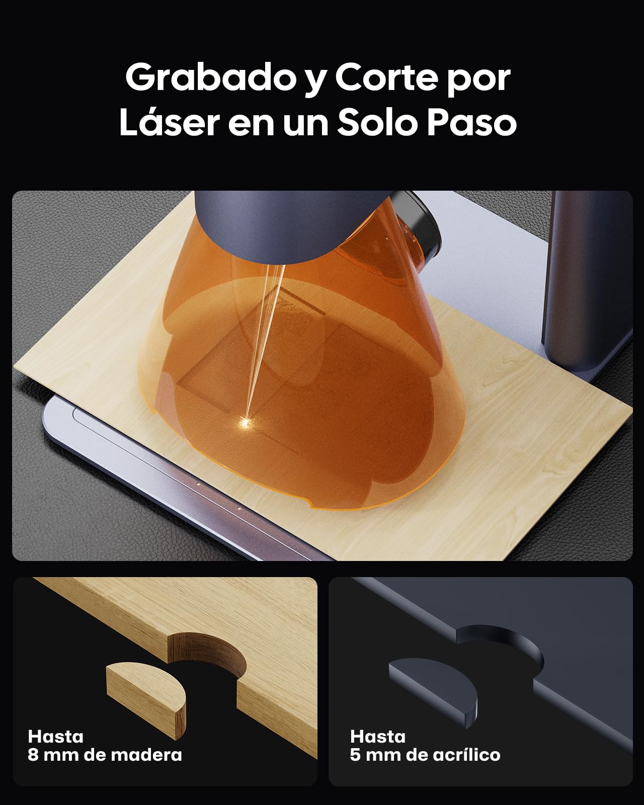 LaserPecker LP4 grabadora láser dual con módulos rotatorio y deslizante