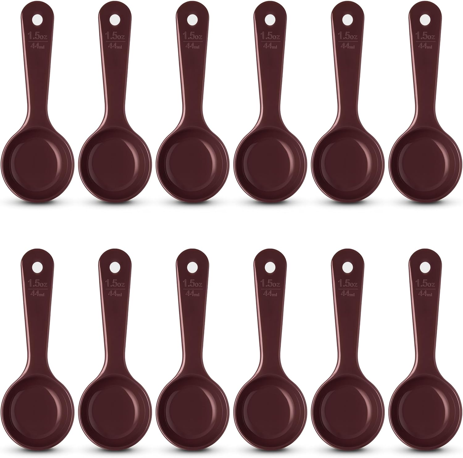 Carlisle FoodService Products Measure Miser Solid Measuring Spoon with Short Handle, 1.5 Ounces, Brown (Pack of 12)