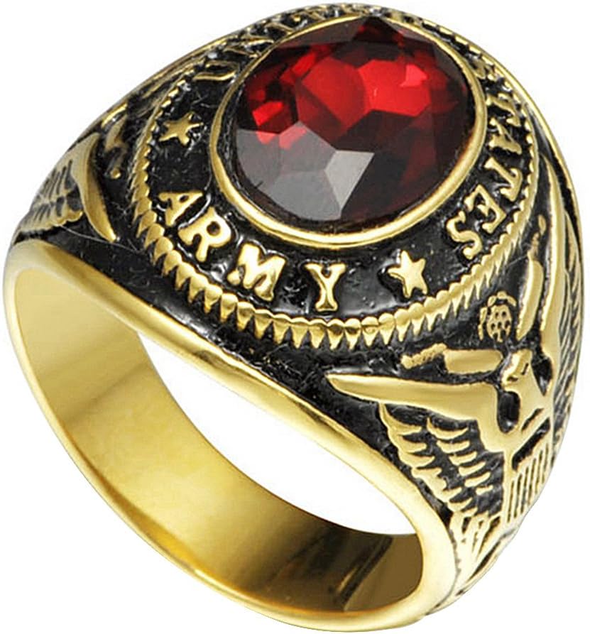 Jude Jewelers Gold Plated Stainless Steel United States Army Ring