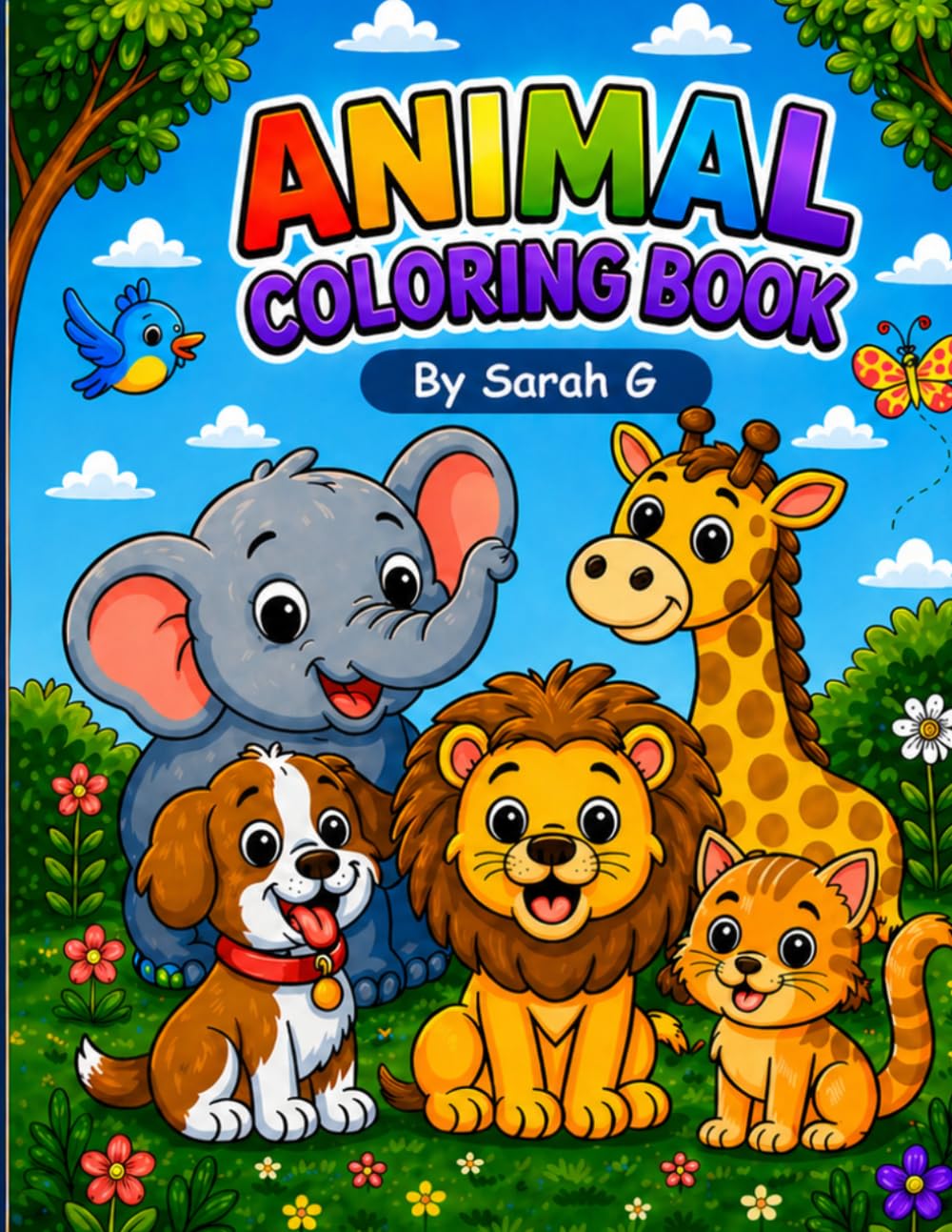 Animal Colouring Book: Cute and Easy Animals for Early Learning