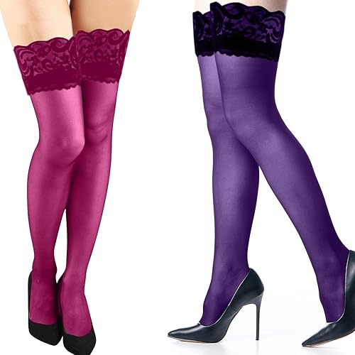 Miniatura 5 de Duufin - 8 pares de medias altas de encaje para mujer