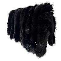 Algopix Similar Product 10 - Black Fur Fox for Hood Edge Fringe