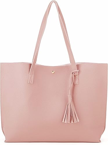 Nodykka - Bolso con asas para hombro para mujer, de cuero sintético, con borla