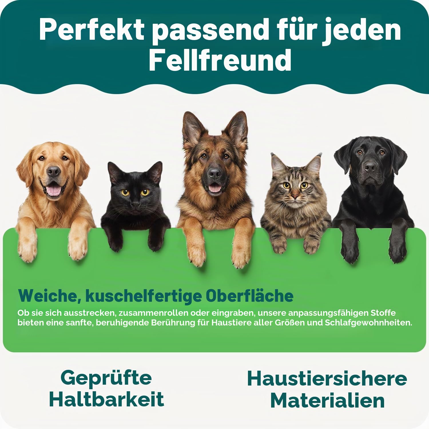 Furhaven Wasserabweisender Ersatzbezug für Hundebett, für drinnen und draußen, Logo-Druck, Steingrau, Größe L