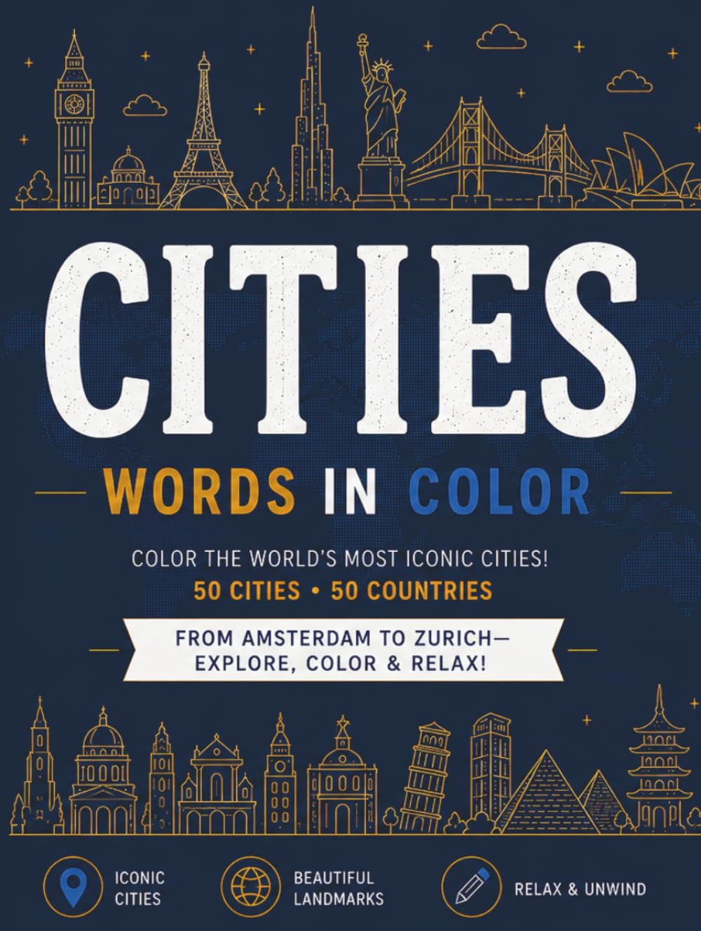 Cities: 50 Pages (Words in Color)