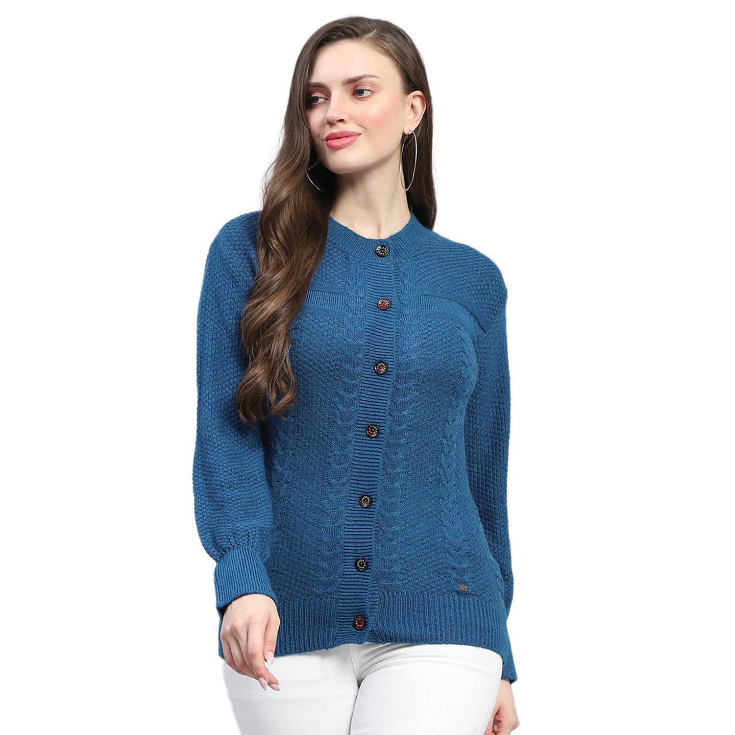 monte carlo Womens Self Design Round Neck Full Sleeve Cardigan (1239570RN)-picture-28