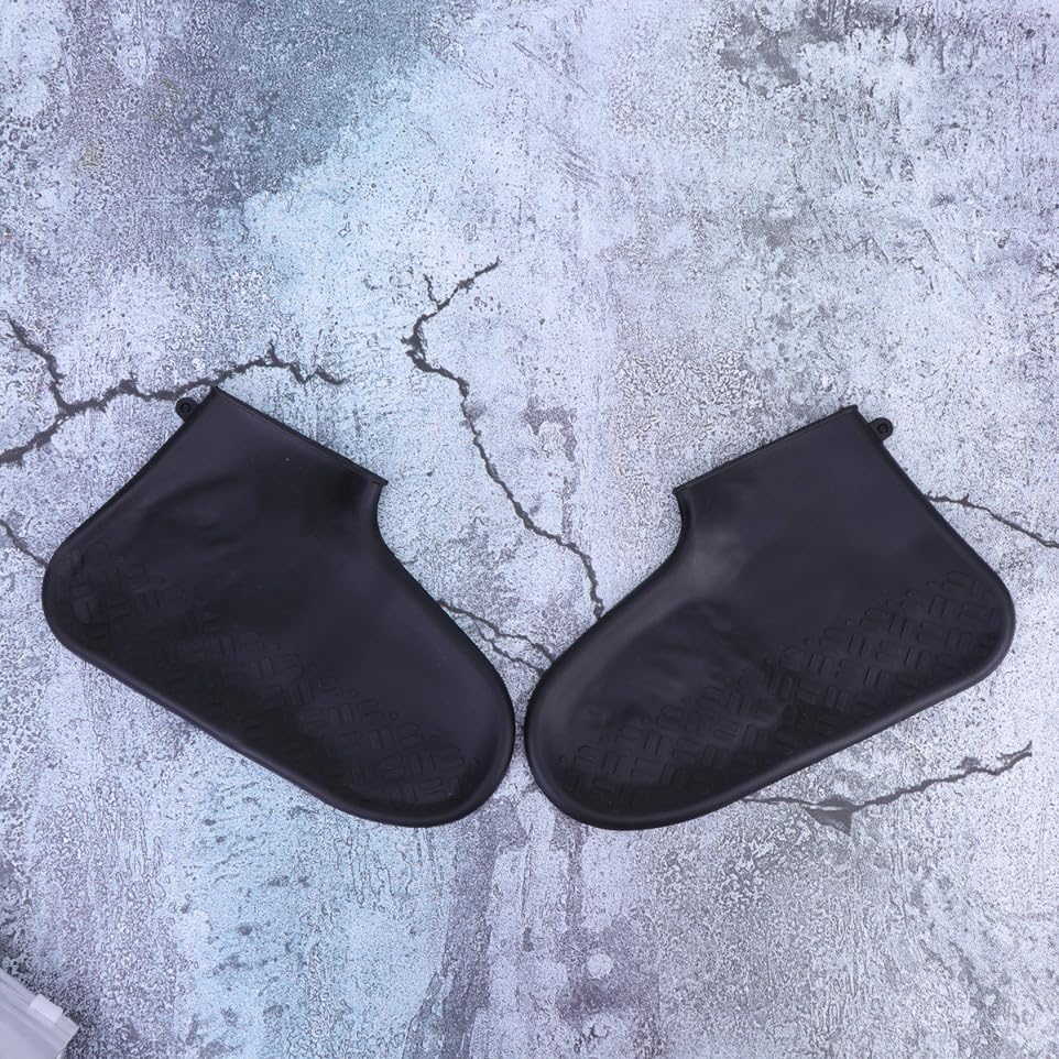 Protector de zapatos de silicona negro talla S, antideslizante para lluvia, resistente para actividades al aire libre miniatura 6