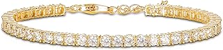 Pulsera de Tenis de Mujer Plata DE Ley 925 con Circonitas Cúbicas, Pulsera Mujer con Piedras Azules Verdes, Rojas o Blancas, Regalos para Mujer
