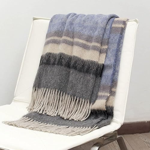 Miniatura 44 de Manta de lana de alpaca, diseño cherokee para cama, sofá, manta suave y cálida de lana de alpaca peruana, 72 x 60 pulgadas
