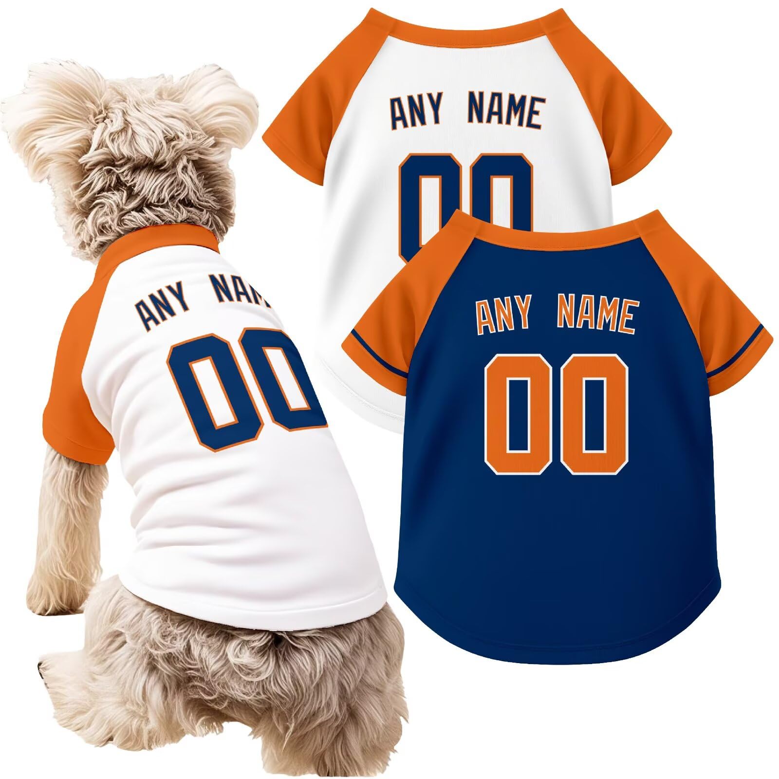 ANTKING Houston Dog T-Shirt Jersey Style Custom Name and Number Pet Clothes Gifts