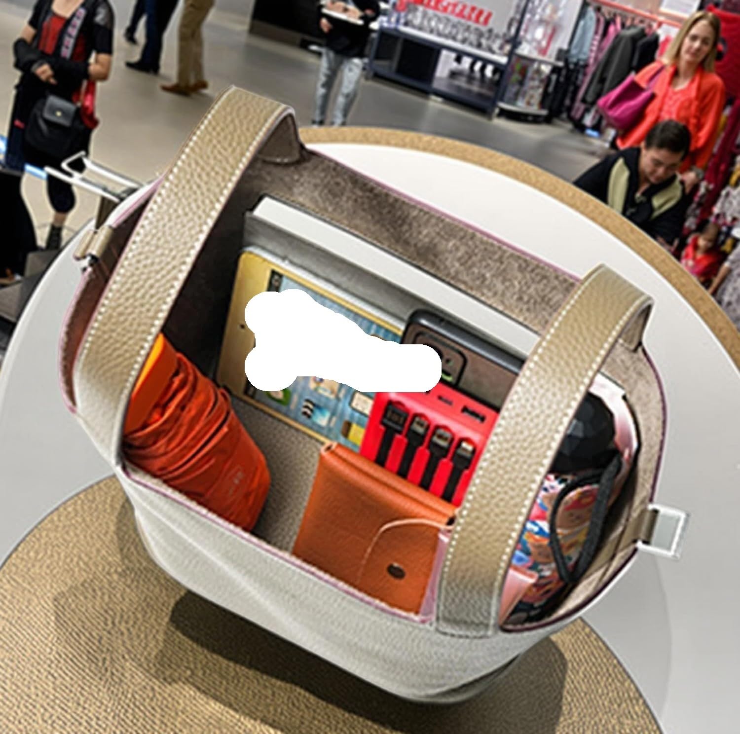 Bolso Cubo De Cuero, Bandolera