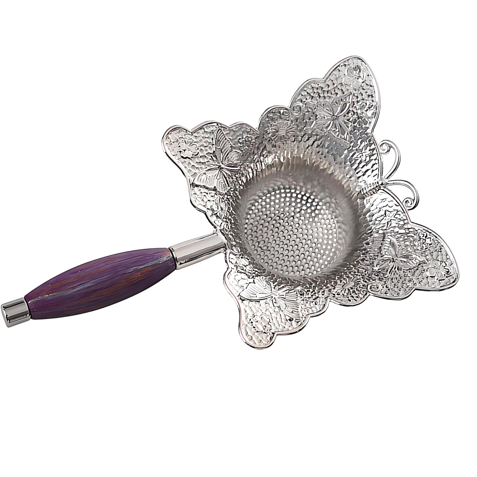 Qusinfc Premium Metal Tea Infuser Tea Strainer Butterfly Shape Kitchen Tool Great for Precises Brewing and Draining in Kitchen Rustless Strainer