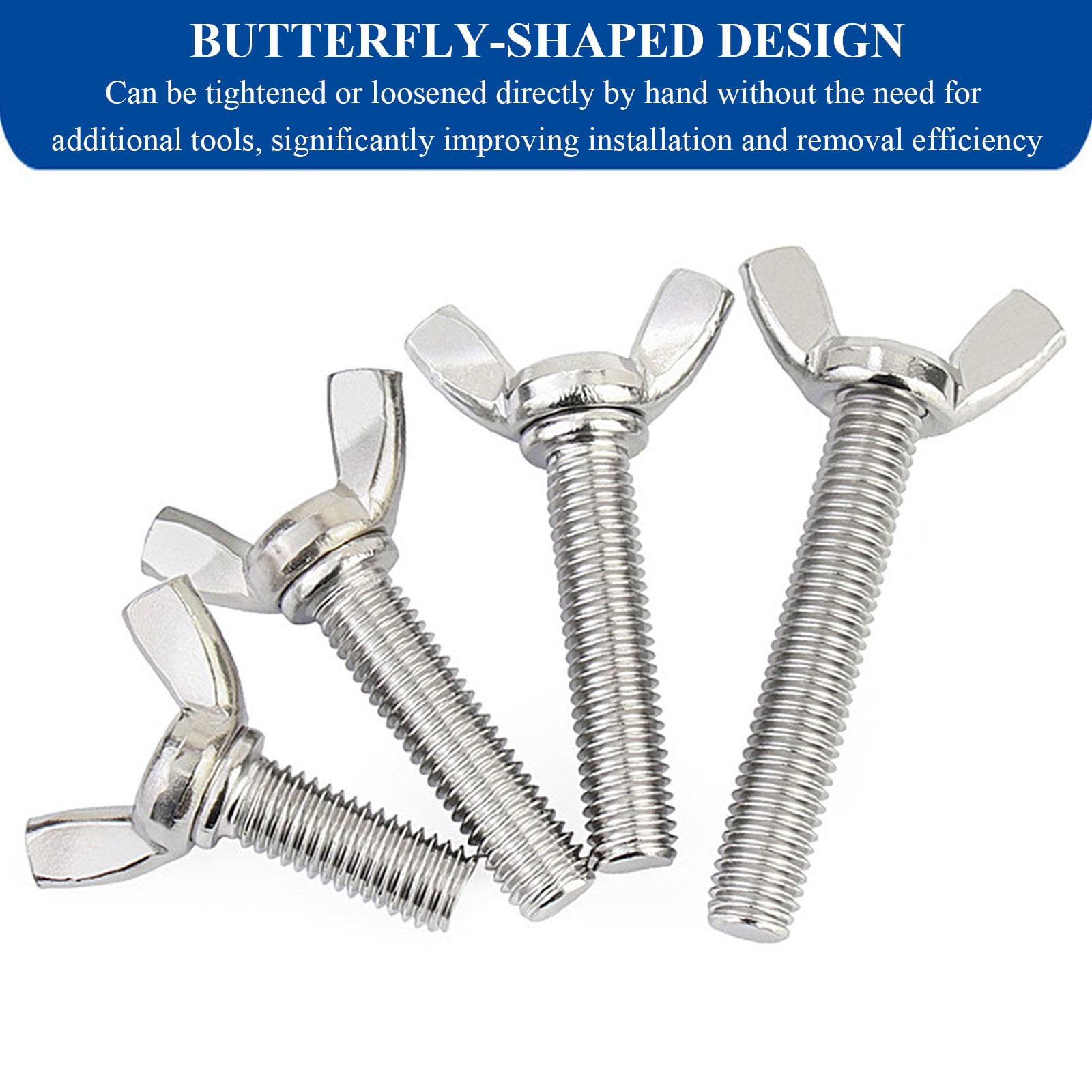 Vite ad ala, Vite ad alette M8×30Mm-M8×50Mm da 10 pezzi, chiusura a macchina in acciaio inossidabile adatta for apparecchiature elettroniche e uso industriale(M8x45mm)