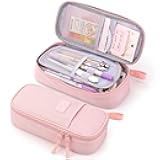 CICIMELON Durable Pencil Case Big Storage Pen Pouch Bag for School Supplies Office College Teen Girls Adults, Pink