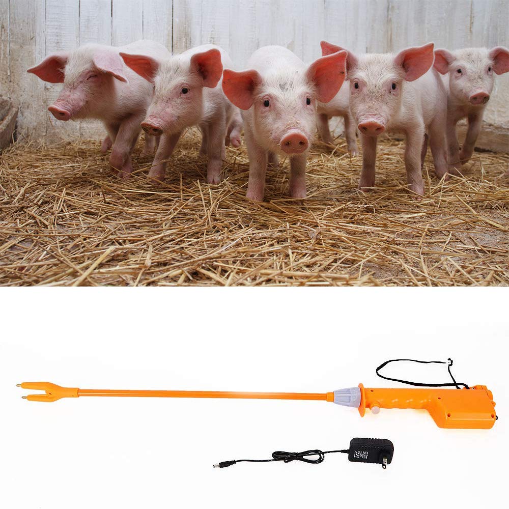 Tech Deals 🔥 TOPQSC Cattle Prod,Livestock Prod Stick,42.1 inch Rechargeable Electric Livestock Cattle Pig Prod Shock for Cow Pig Goats and More