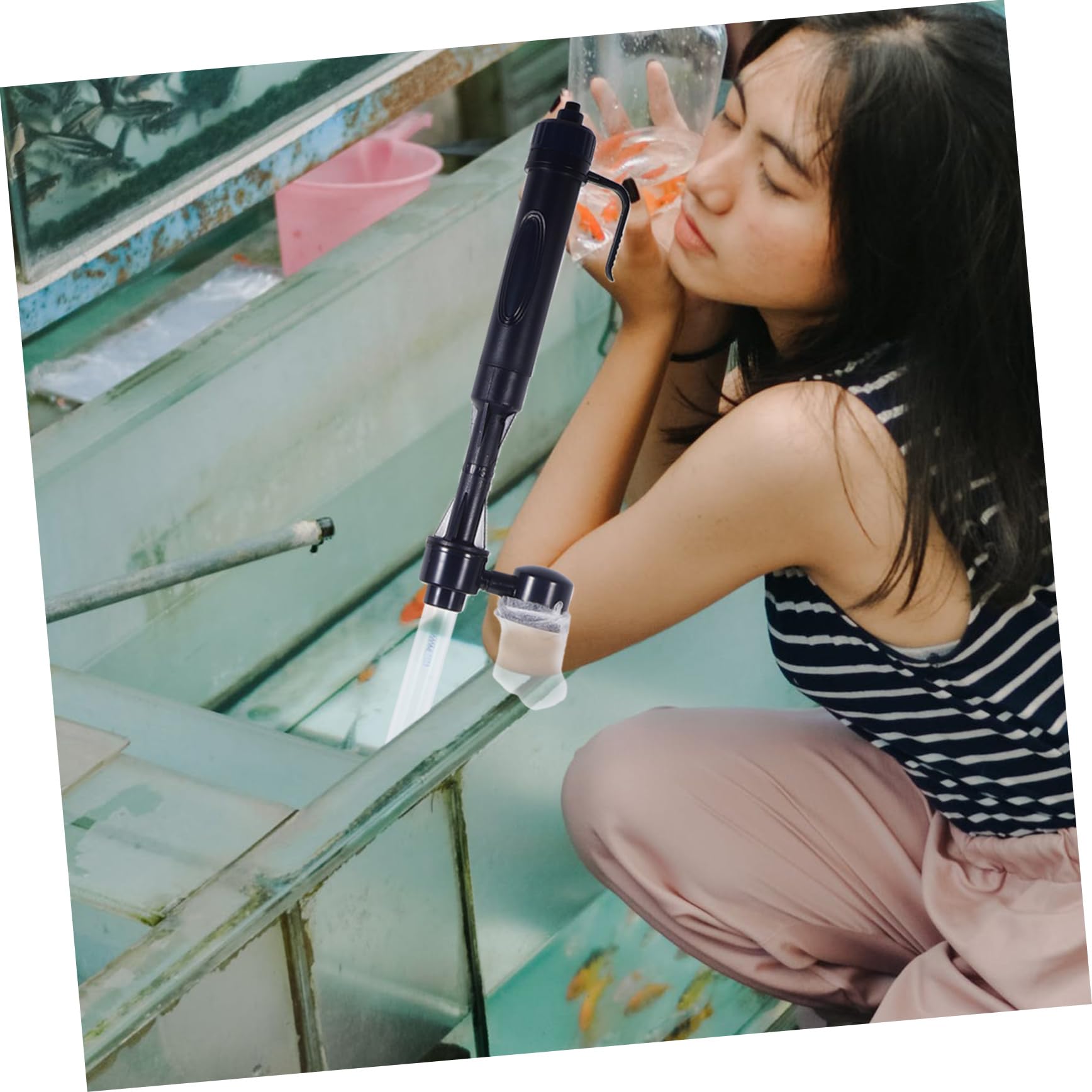 minkissy Limpiador eléctrico para acuarios, limpiador de grava, esponja de filtro de agua, 2 unidades