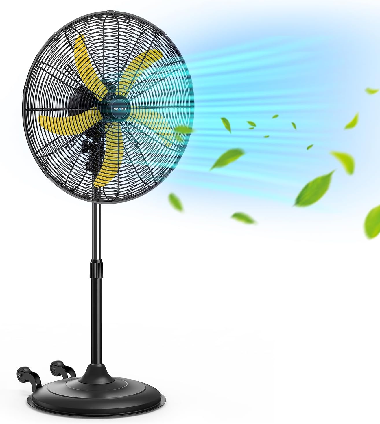 5300 CFM 20" High Velocity Oscillating Pedestal Fan, 3-Speed Professional Standing Fan, Heavy Duty Industrial Fan with Aluminum Blades for Commercial, Warehouse, Garage, UL Listed
