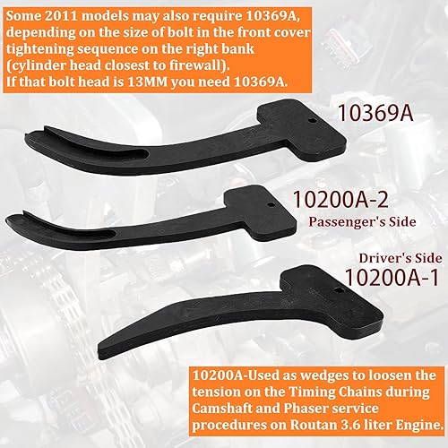 Miniatura 2 de Bolaxin 6 herramientas de cadena de distribución Phaser de árbol de levas compatibles con VW Chrysler Jeep Dodge 3.6L 10200A 10369A 10202A