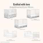 Dream On Me Chelsea 5-In-1 Convertible Crib In White, 4 Mattress Height Positions, Non Toxic Finish, JPMA Certified, Made Of Sustainable And Sturdy Pinewood