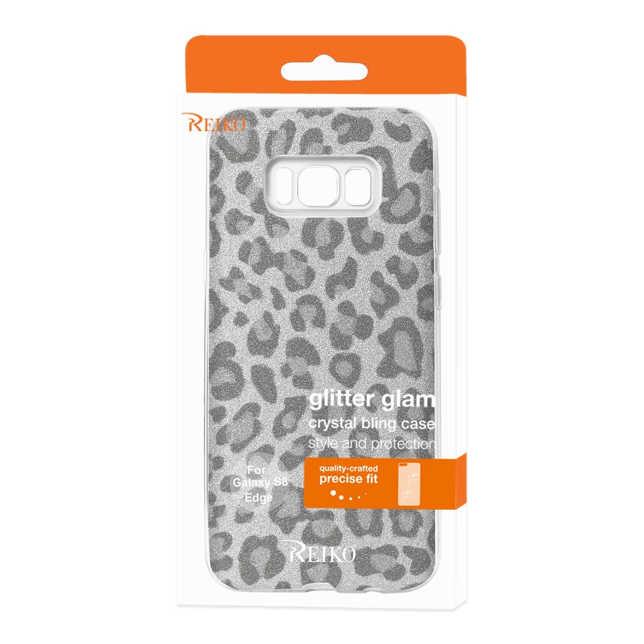 Reiko Wireless Samsung Galaxy S8 Edge/S8 Plus Shine Glitter Shimmer Leopard Hybrid Cases In Silver - Colored