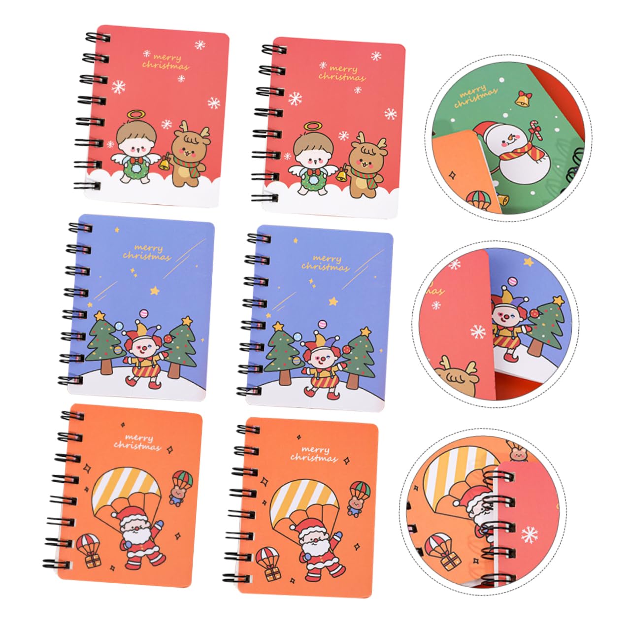 SEWACC 18piezas Libreta De Espiral Para Estudiantes y Oficina Cuadernos De Notas Cubiertas De Cartón Grueso Para Recordatorios y Diario Personal Papelería Portátil Para Navidad y