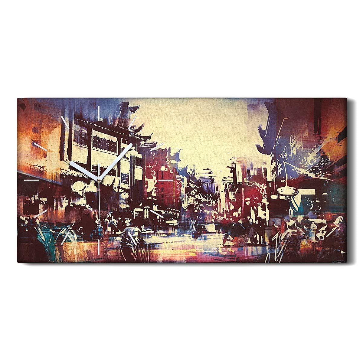 Image art moderne horloge sur toile salon et décoration murale chambre 60x30cm