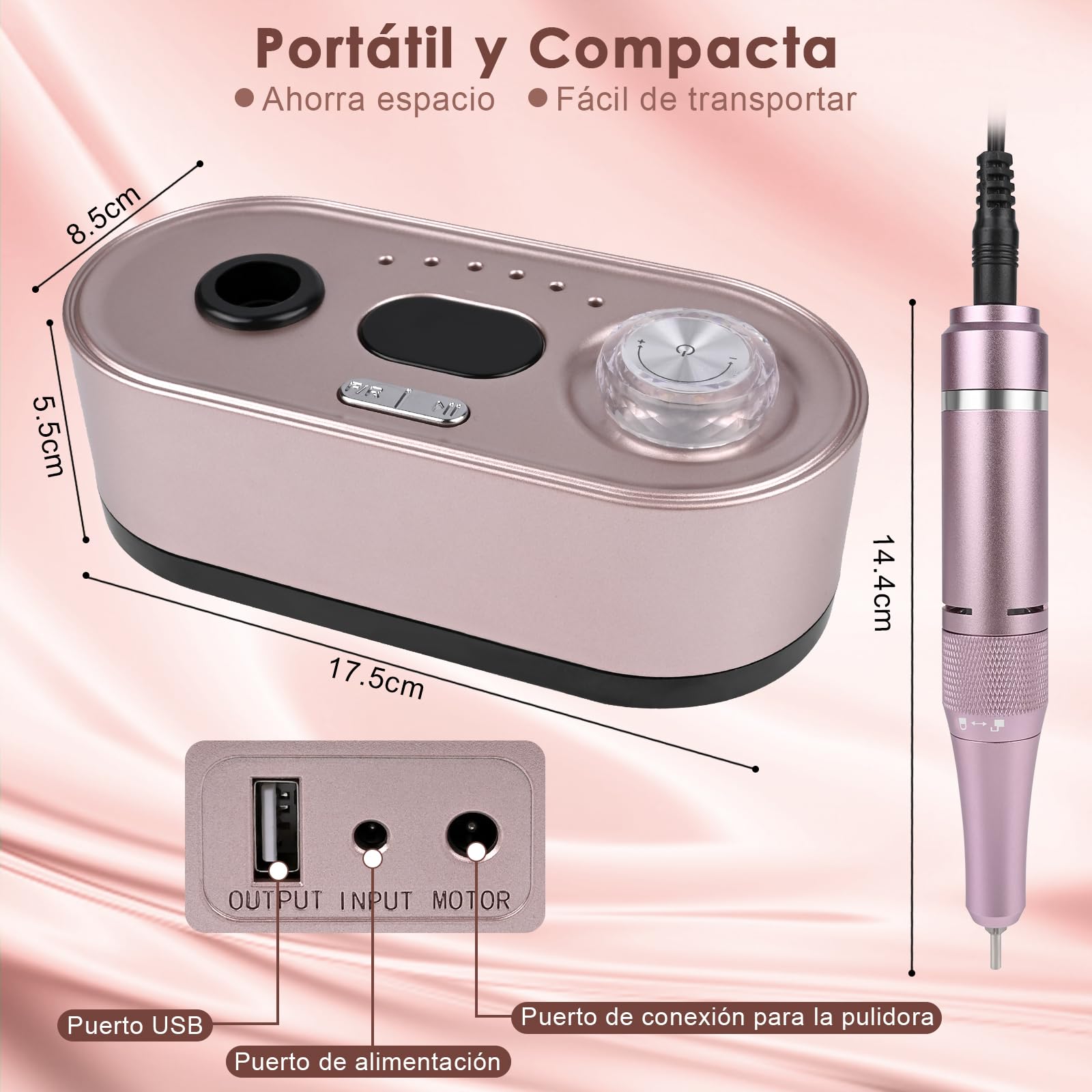 Torno para Uñas 12 in 1 Torno Para uñas Profesional 40000 rpm, Lima Electrica Uñas,Velocidad Ajustable,Pantalla LCD,Control de Botones Iluminados,Silencioso,para Uso Doméstico Salones de Uñas