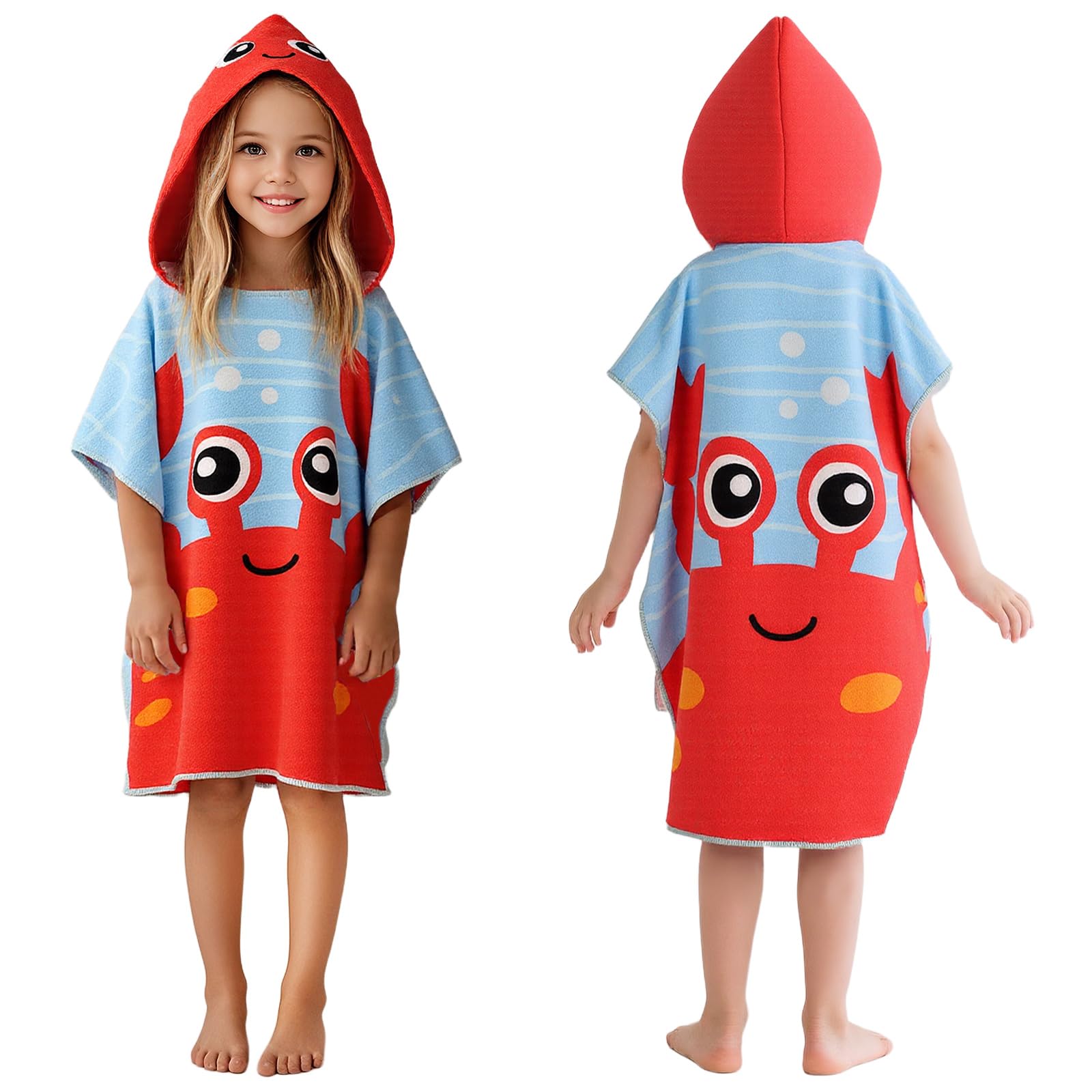 Serviette de plage crabe PinkSheep anti-frisson pour petits
