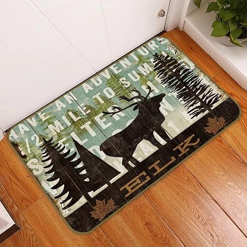 Miniatura 5 de UINHMOP Juego de 2 tapetes decorativos de 17 x 30 pulgadas, diseño rústico de animales salvajes, animales salvajes, decoración para campamento, casa