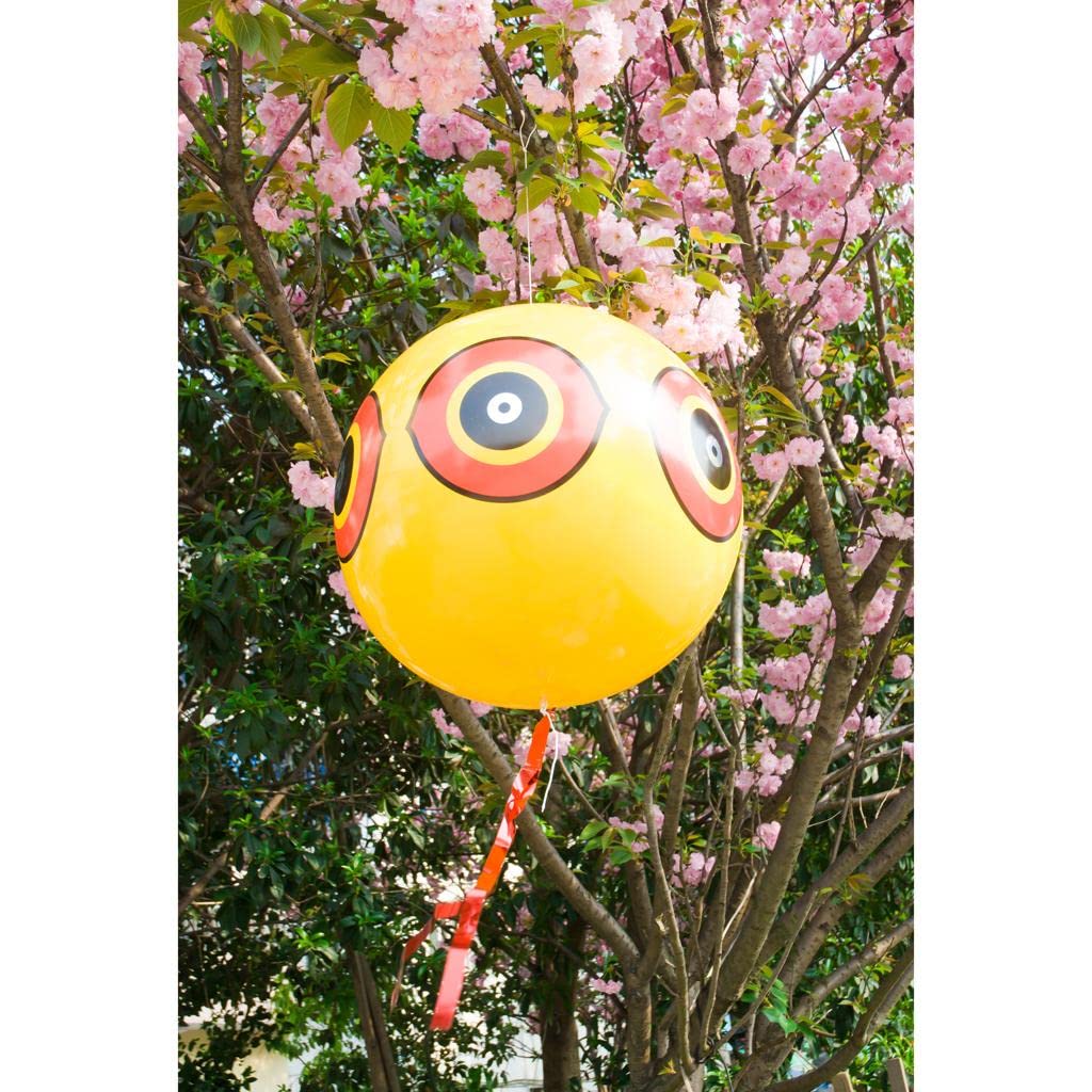 Generic Scare Eye Balloon Visual Scarer Deterrent for Pest Birds Crows Pigeon Yellow | 1 Piece Inflatable Bird Scare Ball