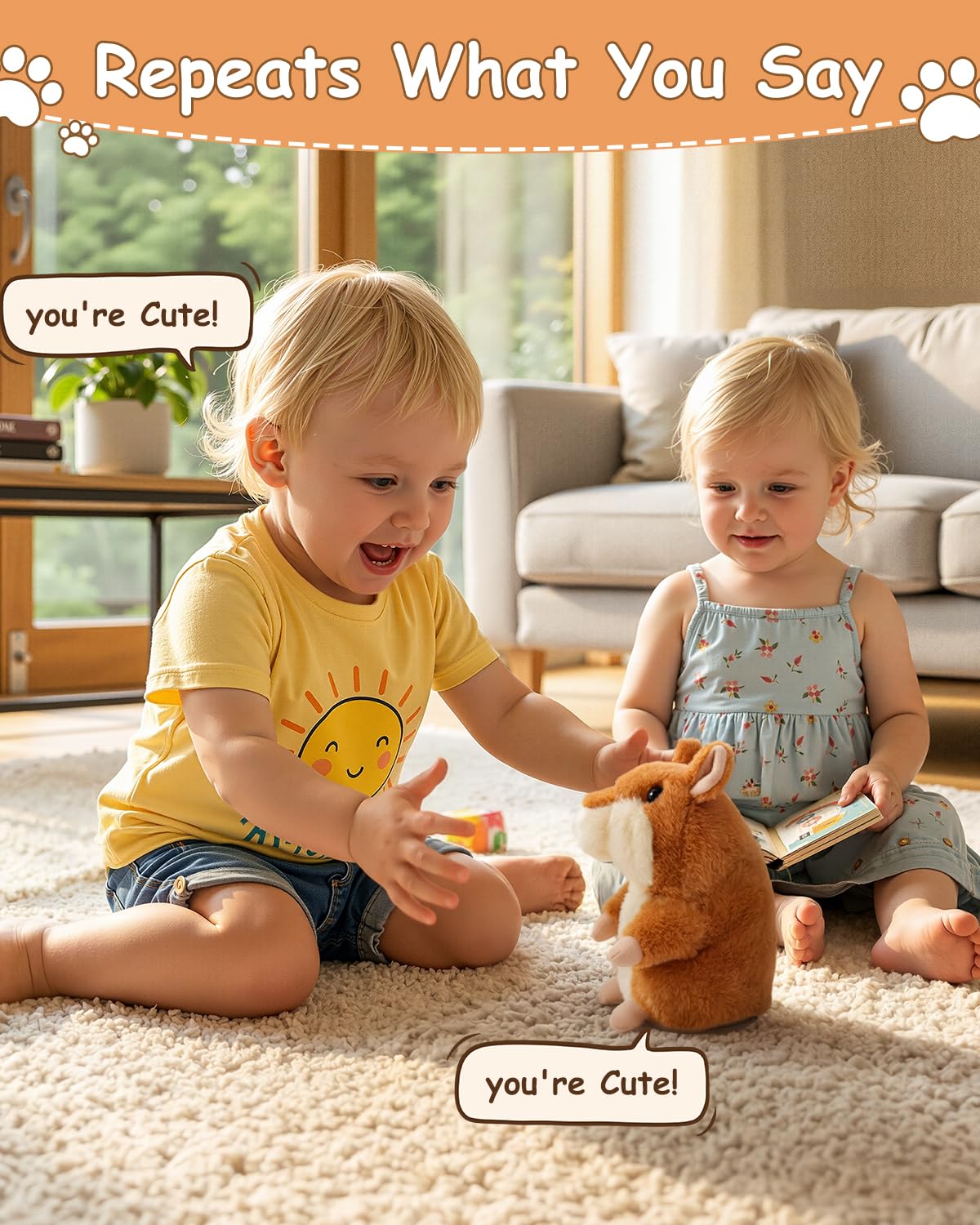 Hamster Parlant En Peluche Avec Enregistrement Et Hochement De Tête Automatique - Jouet Amusant Noël